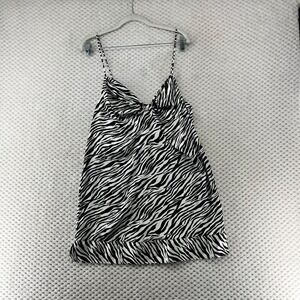 Victoria's Secret‎ Zebra Print Tank Top Spaghetti Strap Lingerie Y2K Flowy M